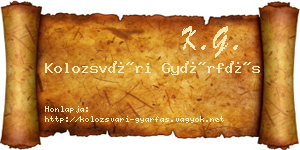 Kolozsvári Gyárfás névjegykártya